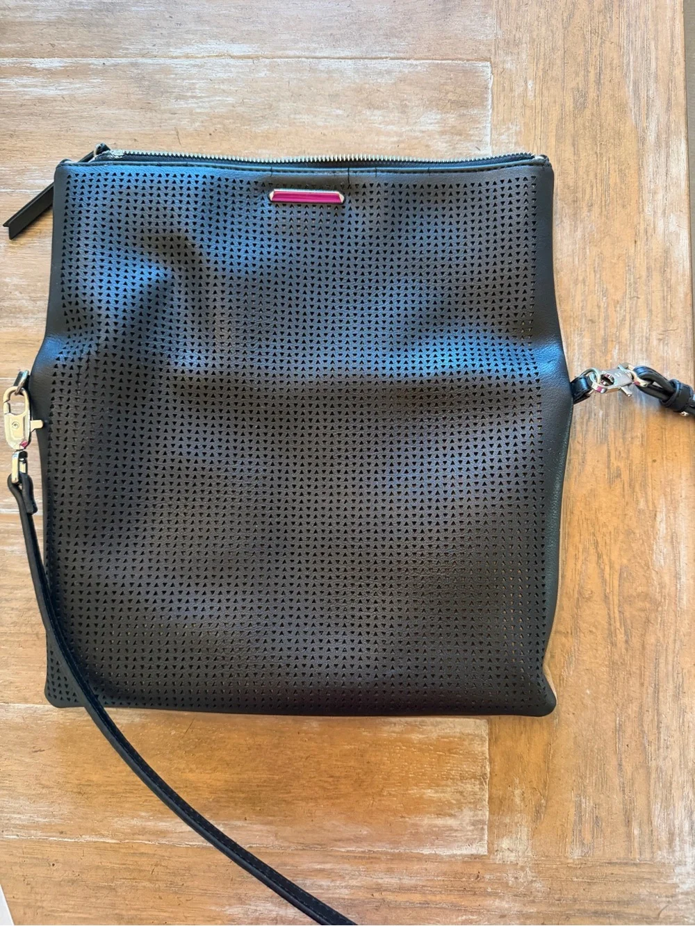Stella & Dot Crossbody Purse - Black and Brown Leather